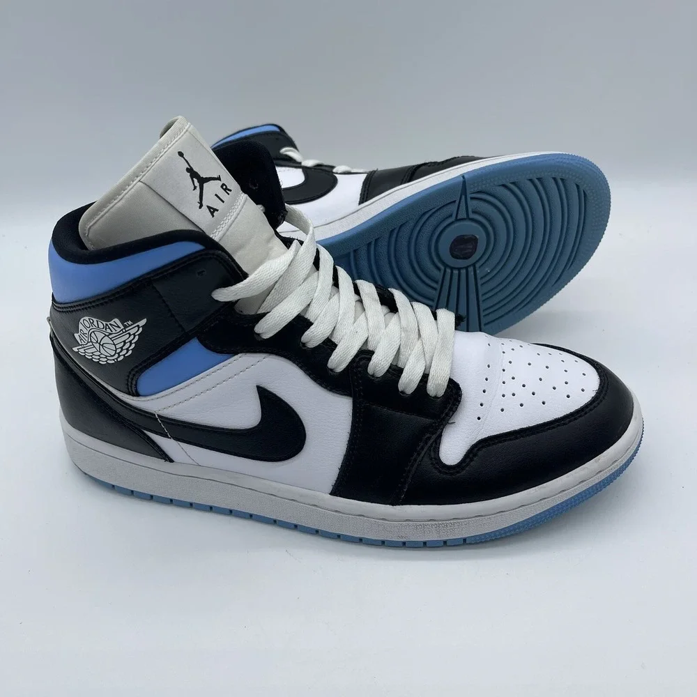 Nike BQ6472-102 Womens Size 11 / Men 9.5 Air Jordan I Mid UNC Blue Black Shoes